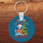 Porte-clés Christmas Skeleton I Prefer Halloween Ugly Xmas Gr (Recto)