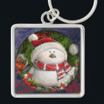 Porte-clés Christmas Snowman<br><div class="desc">Christmas Snowman Grand Carré haut de gamme Porte - clé Full-color,  full-bleed print Silver Coloured Metal Charm & Ring UV résistant et étanche Ajouter Photos,  oeuvres d'art et texte Pas de commande minimum</div>