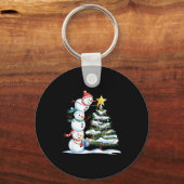 Porte-clés Christmas Snowman Christmas Tree Funny Snowman Lov (Recto)