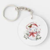 Porte-clés "Christmas Snowman Delight Acrylic Keychain (Devant)