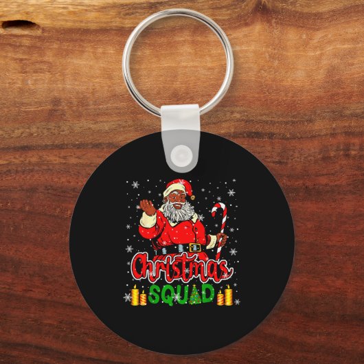 Porte-clés Christmas Squad Santa Afro Man Proud Black African (Recto)