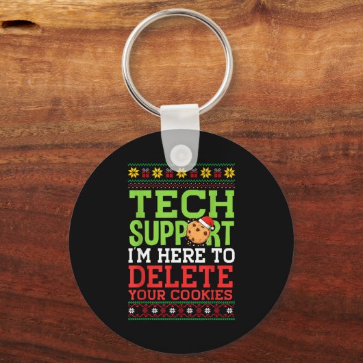 Porte-clés Christmas Tech Suprt Here To Delete Cookies Ugly S (Recto)