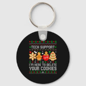 Porte-clés Christmas Tech Suprt Here To Delete Cookies Ugly X (Recto)