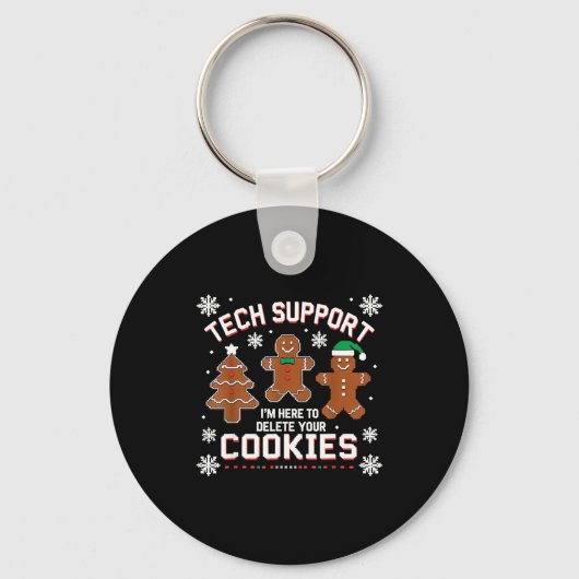 Porte-clés Christmas Tech Suprt Here To Delete Cookies Xmas M (Recto)