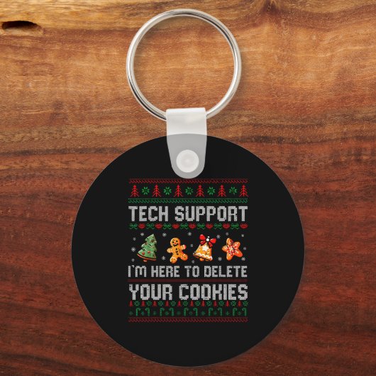 Porte-clés Christmas Tech Suprt Here To Delete Cookies Xmas M (Recto)