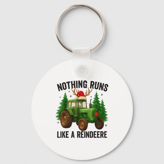 Porte-clés Christmas Tractor Farm Nothing Runs Like A Reindee (Recto)