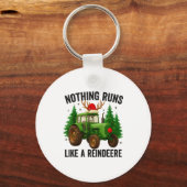 Porte-clés Christmas Tractor Farm Nothing Runs Like A Reindee (Recto)