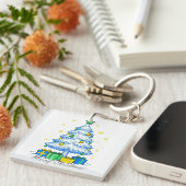 Porte-clés Christmas Tree & Gifts Merry Christmas Acrylic Key (Devant Droit)
