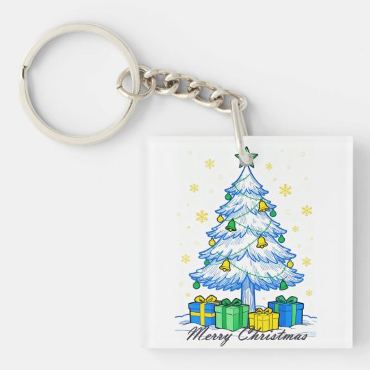 Porte-clés Christmas Tree & Gifts Merry Christmas Acrylic Key (Devant)