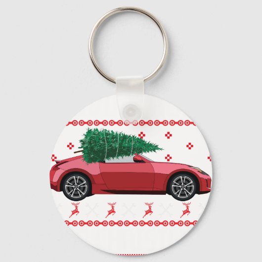 Porte-clés Christmas Tree Oldtimer Car Xmas Ugly Sweater Pull (Recto)