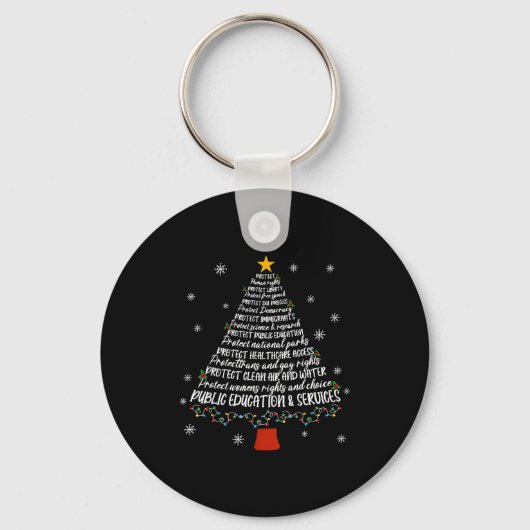 Porte-clés Christmas Tree Protect Human Rights Protect Libert (Recto)