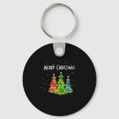 Porte-clés Christmas Trees Snowflakes Whimsical Fun Red T Shi (Recto)
