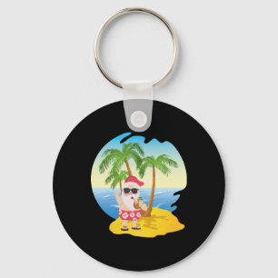 Porte-clés Christmas Tropical Beach Funny Santa Claus