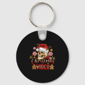 Porte-clés Christmas Vibes Skull Santa Hat Christmas Skeleton (Recto)
