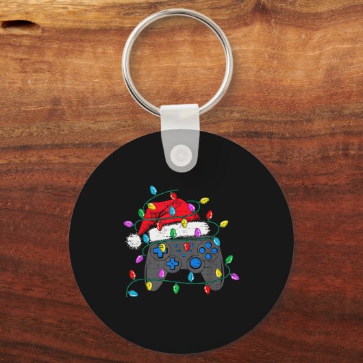 Porte-clés Christmas Video Game Controller Hat Santa Gamer Bo (Recto)