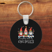 Porte-clés Christmas With My Gnomies Buffalo Plaid Gnome Fami (Recto)
