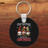 Porte-clés Christmas With My Gnomies Buffalo Plaid Gnome Fami (Recto)