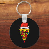 Porte-clés Christmas Zza Slice Santa Funny Xmas Food Men Wome (Recto)