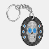 Porte-clés Chrome Calavera (Rose bleu) Porte - clé (Devant gauche)