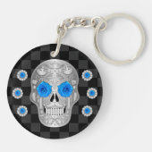Porte-clés Chrome Calavera (Rose bleu) Porte - clé (Dos)