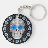 Porte-clés Chrome Calavera (Rose Bleue) (Dos)