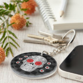 Porte-clés Chrome Calavera (Rose rouge) Porte - clé (Devant droit)