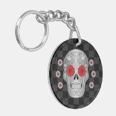 Porte-clés Chrome Calavera (Rose rouge) Porte - clé (Devant gauche)