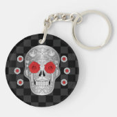 Porte-clés Chrome Calavera (Rose rouge) Porte - clé (Dos)