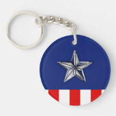 Porte-clés Chrome Comme étoile sur Festive Patriotic couleurs (Devant)