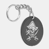 Porte-clés Chrome comme Pirate sur Black Carbon Fiber (Devant gauche)