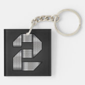 Porte-clés Chrome Industriel Numéro 2 Métallique Gras (Dos)