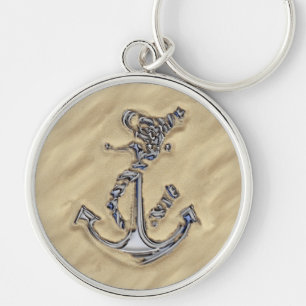 Porte-clés Chrome Silver Rope Anchor