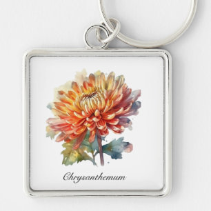 Porte-clés Chrysanthème de la récolte d'or, sur mesure