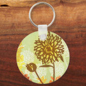 Porte-clés Chrysanthème graphique (Recto)