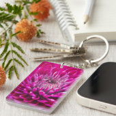 Porte-clés Chrysanthème Rose Foncé (Devant droit)
