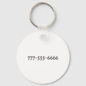 Porte-clés Chrysanthemum Black Line Drawing with Your Name  (Verso)