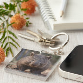 Porte-clés "Chubby Charm : L'adorable Wombat Australien" (Devant Droit)