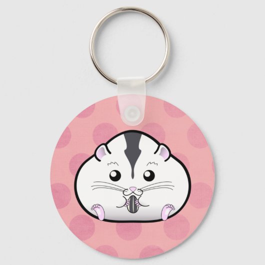 Porte-clés Chubby Semi Blanc Russe nain Hamster (Recto)