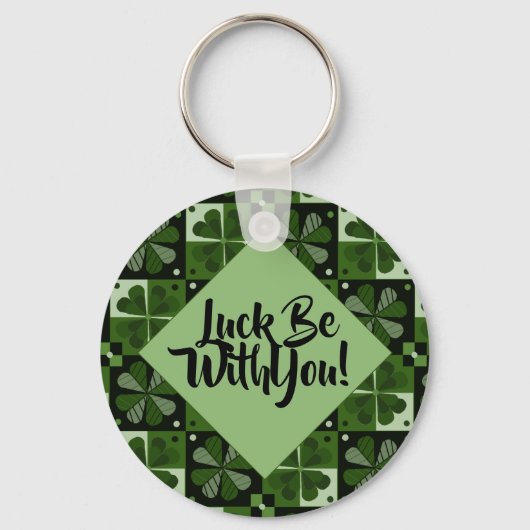 Porte-clés Chuck Be With You Shamrock Checkerboard Motif (Recto)
