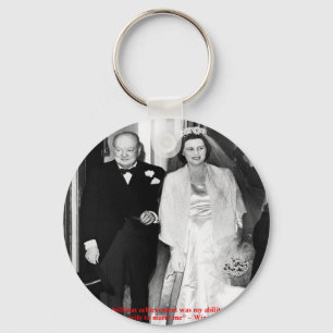 Porte-clés Churchill & Célèbre citation sur le mariage