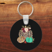Porte-clés Chute Leopard Cheetah Citrouille Rustique Hallowee (Recto)