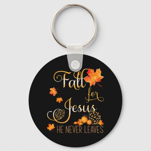 Porte-clés Chute Pour Jésus Il Jamais Feuille Automne Christi (Recto)