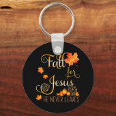 Porte-clés Chute Pour Jésus Il Jamais Feuille Automne Christi (Recto)