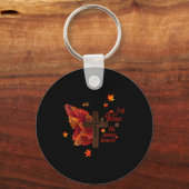 Porte-clés Chute Pour Jésus Il N'A Jamais Feuille Automne Chr (Recto)