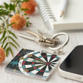 Porte-clés Cible de flechettes illustrative (Devant Droit)