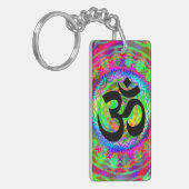 Porte-clés Cible Tie-dye avec symbole Om (Devant gauche)
