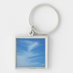 Porte-clés Ciel bleu avec des nuages blancs, photo abstraite