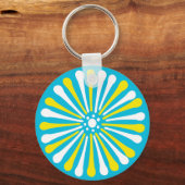 Porte-clés Ciel bleu avec fleur marguerite jaune et blanc de (Recto)