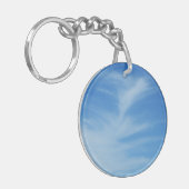 Porte-clés Ciel bleu avec nuages blancs Abstrait Nature Photo (Devant gauche)
