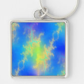 Porte-clés Ciel bleu et boulons de foudre jaune doré (Devant)